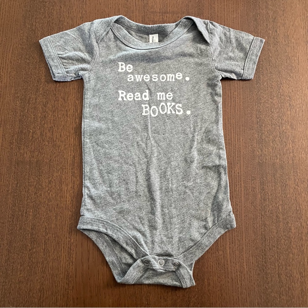 Read Library Books Gray Baby Onesie Carpe Librum